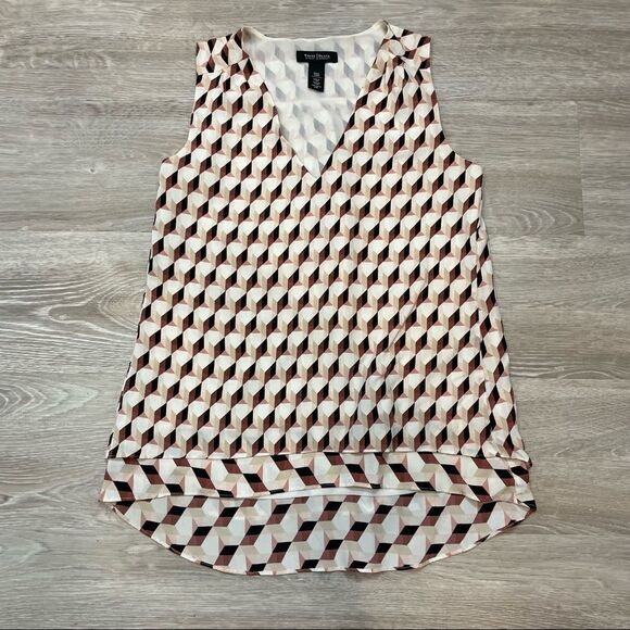 White House Black Market Geometric Print Blouse - Picture 1 of 5